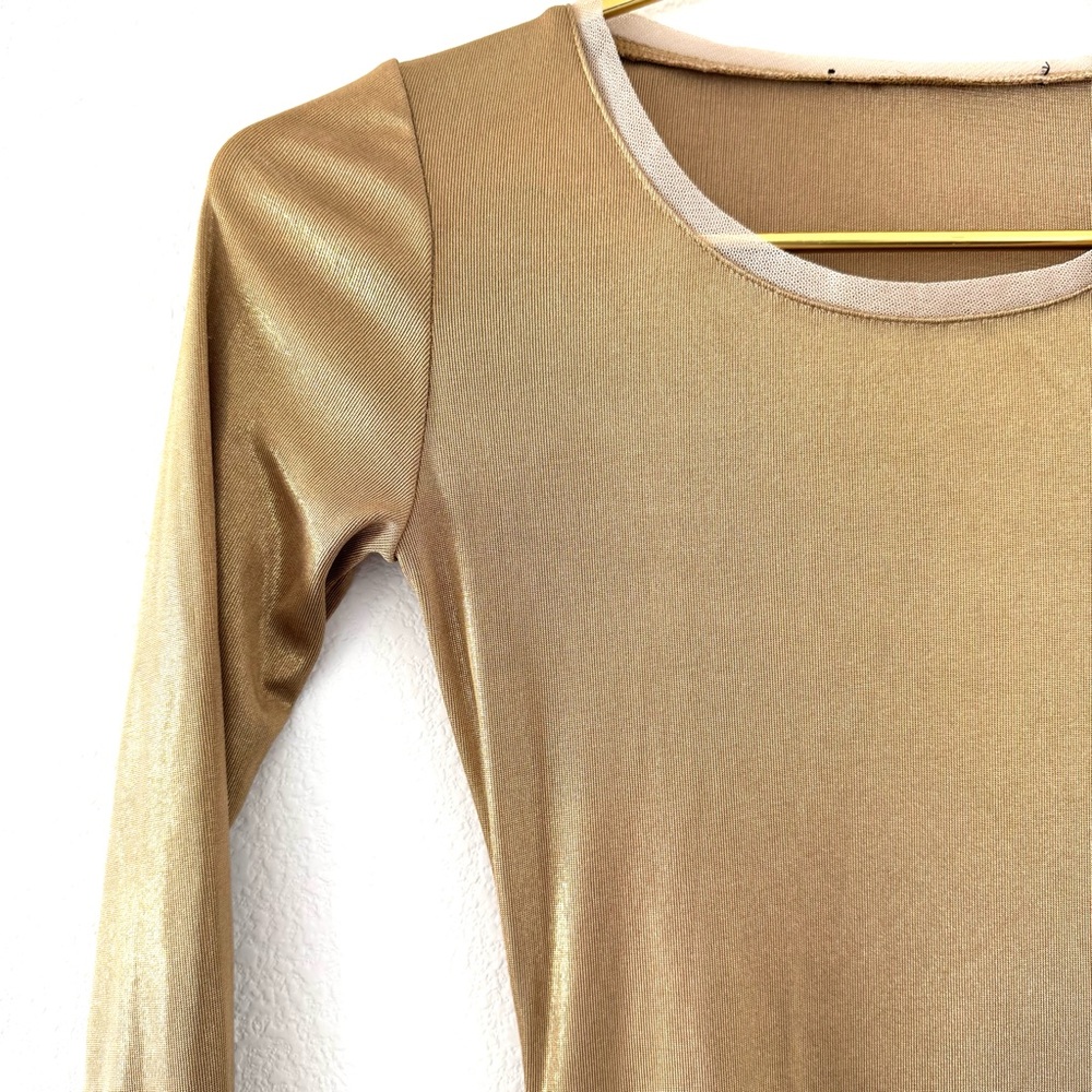 BCBG Maxazria Fresno Long Sleeve Dress in Gold - Picture 8 of 9